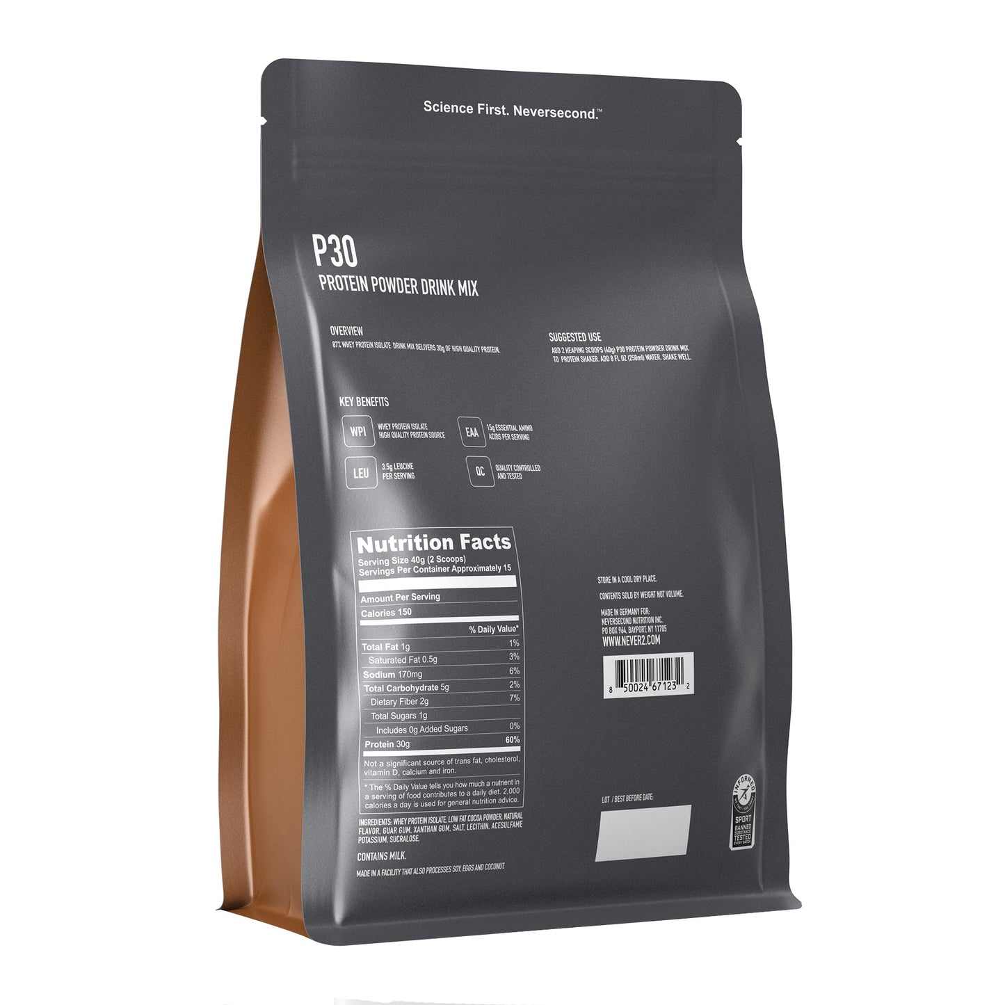 NEVERSECOND P30 Whey Protein Isolate Recovery