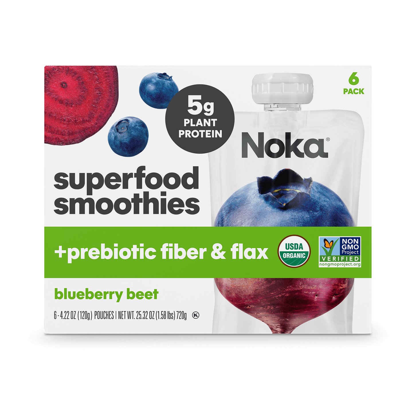Noka Superfood Smoothies Prebiotic Fiber and Plant Protein