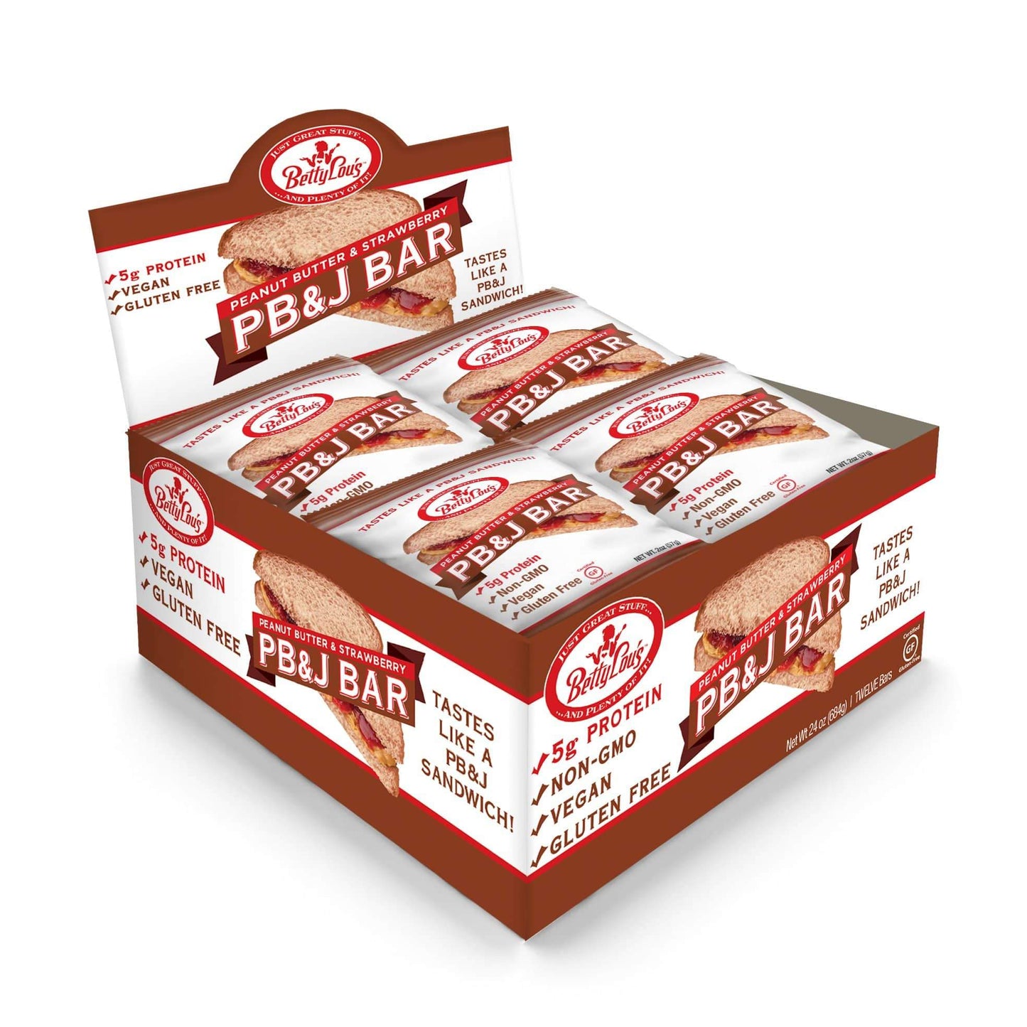 Betty Lou's Bars-Peanut Butter Strawberry-Box of 12-The Feed
