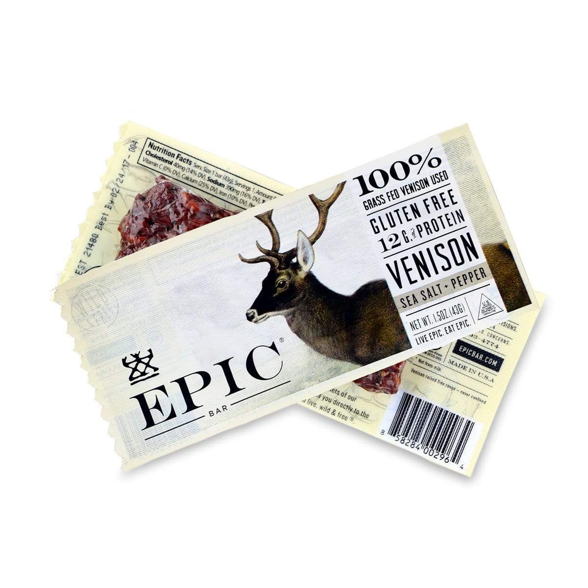Epic Bar-Venison Sea Salt + Pepper-Single Serving-The Feed