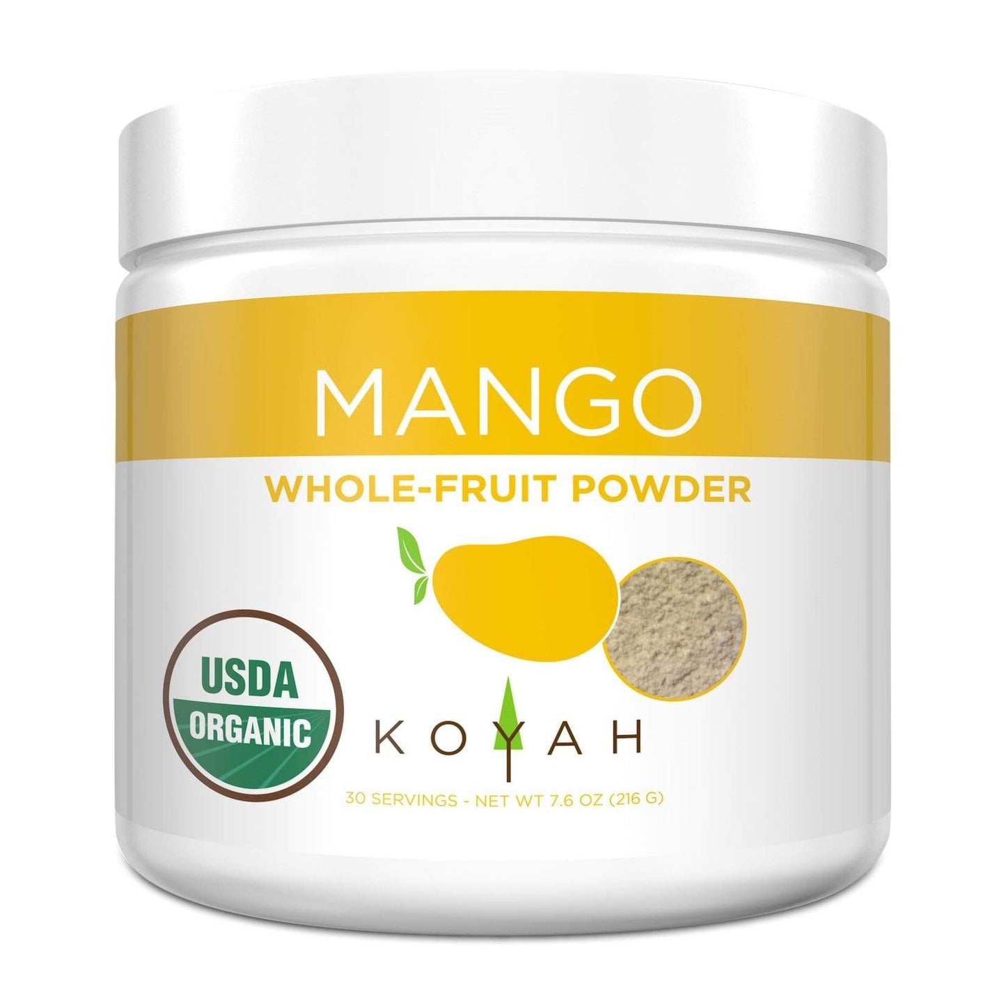 Koyah Organic Fruit and Veggie Powders-Mango-30 Servings-The Feed