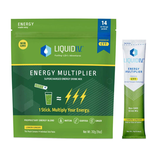 Liquid IV Hydration 14 Packets / Lemon Ginger Liquid IV Energy Multiplier