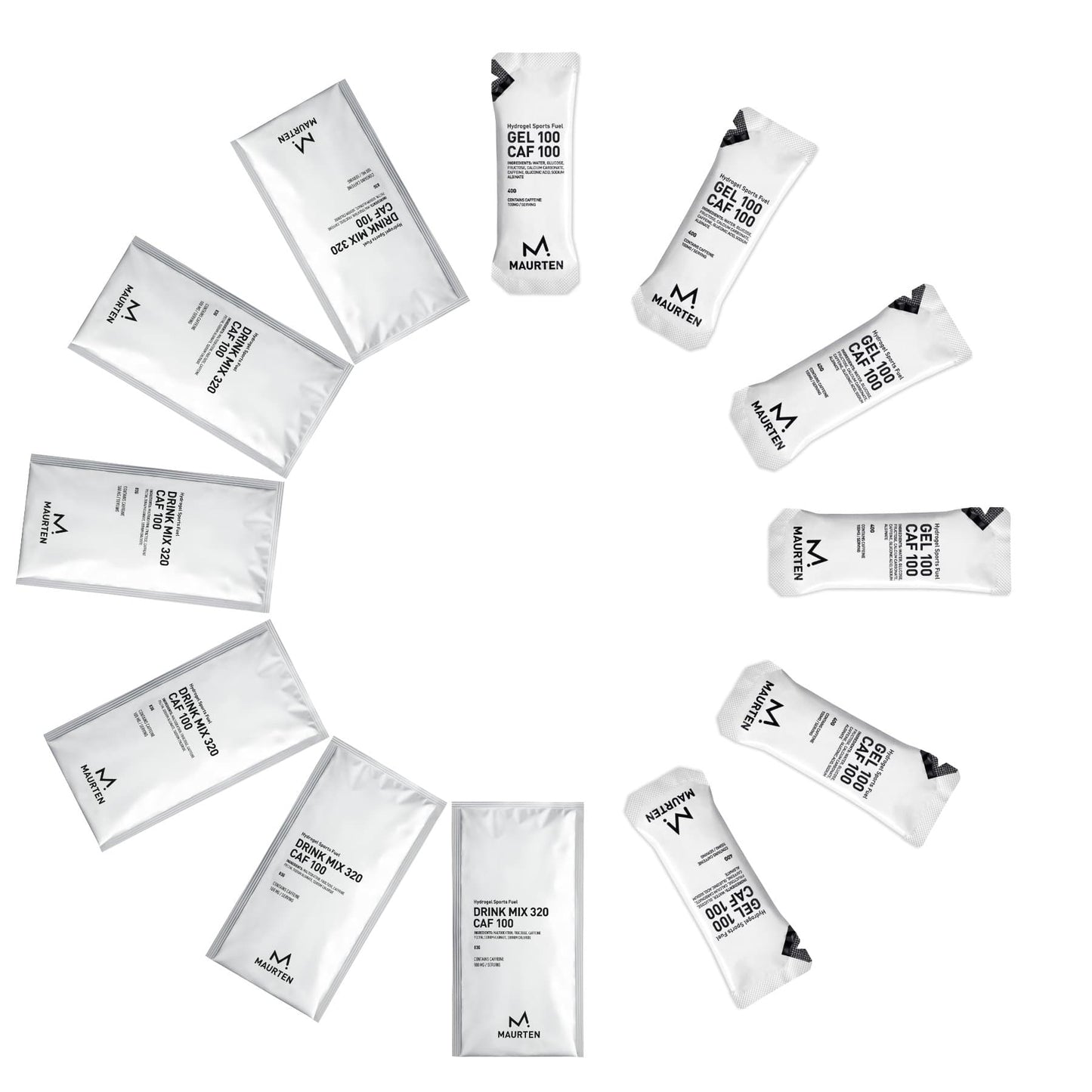 Maurten Gels 6 CAF Gels & 6 320 CAF Drink Maurten Caffeinated Combo Pack