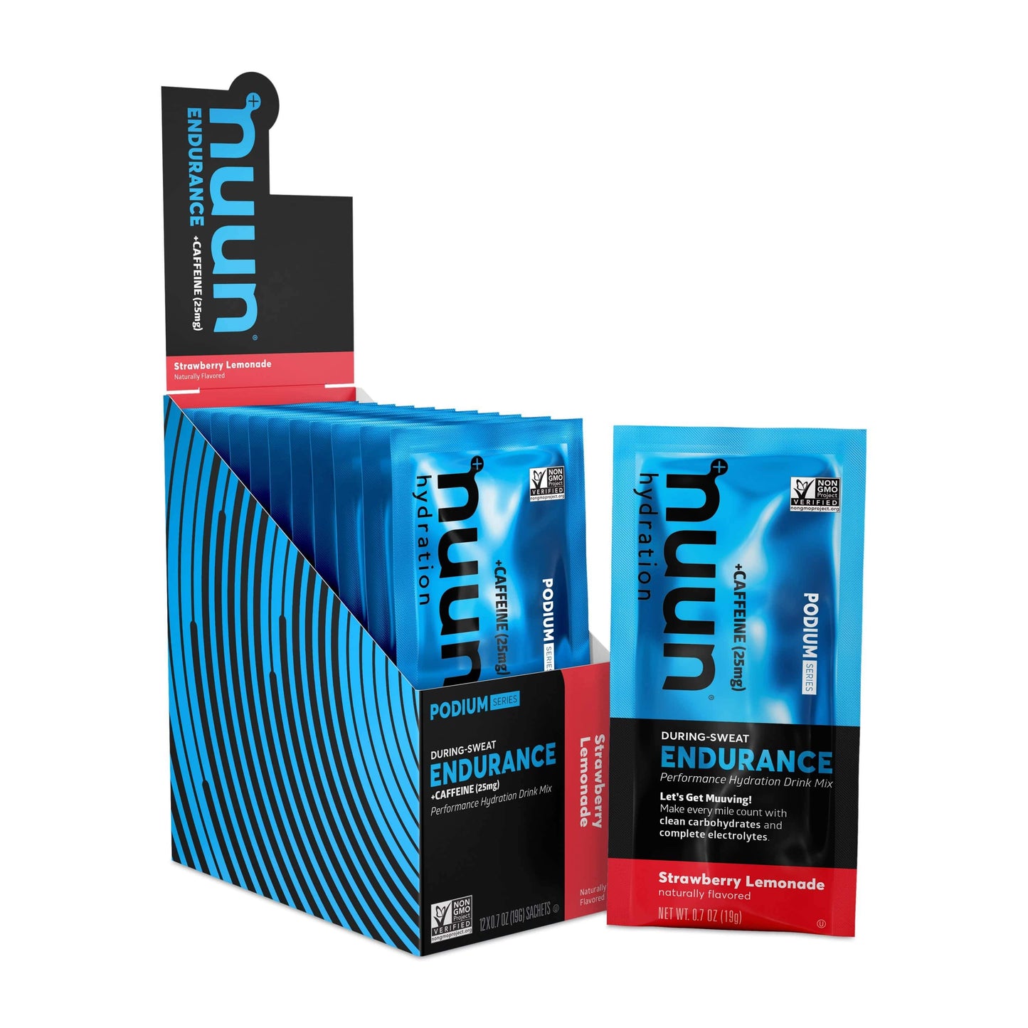 Nuun Endurance-Strawberry Lemonade (with Caffeine)-Box of 12 Single Servings-The Feed