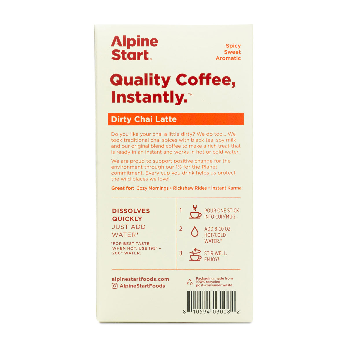 Alpine Start Dirty Chai Latte