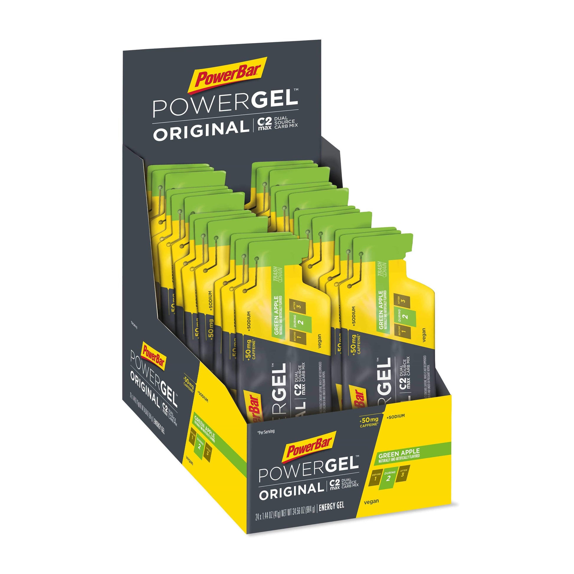 Powerbar Powergel Original-Green Apple (with 50mg Caffeine)-Box of 24-The Feed