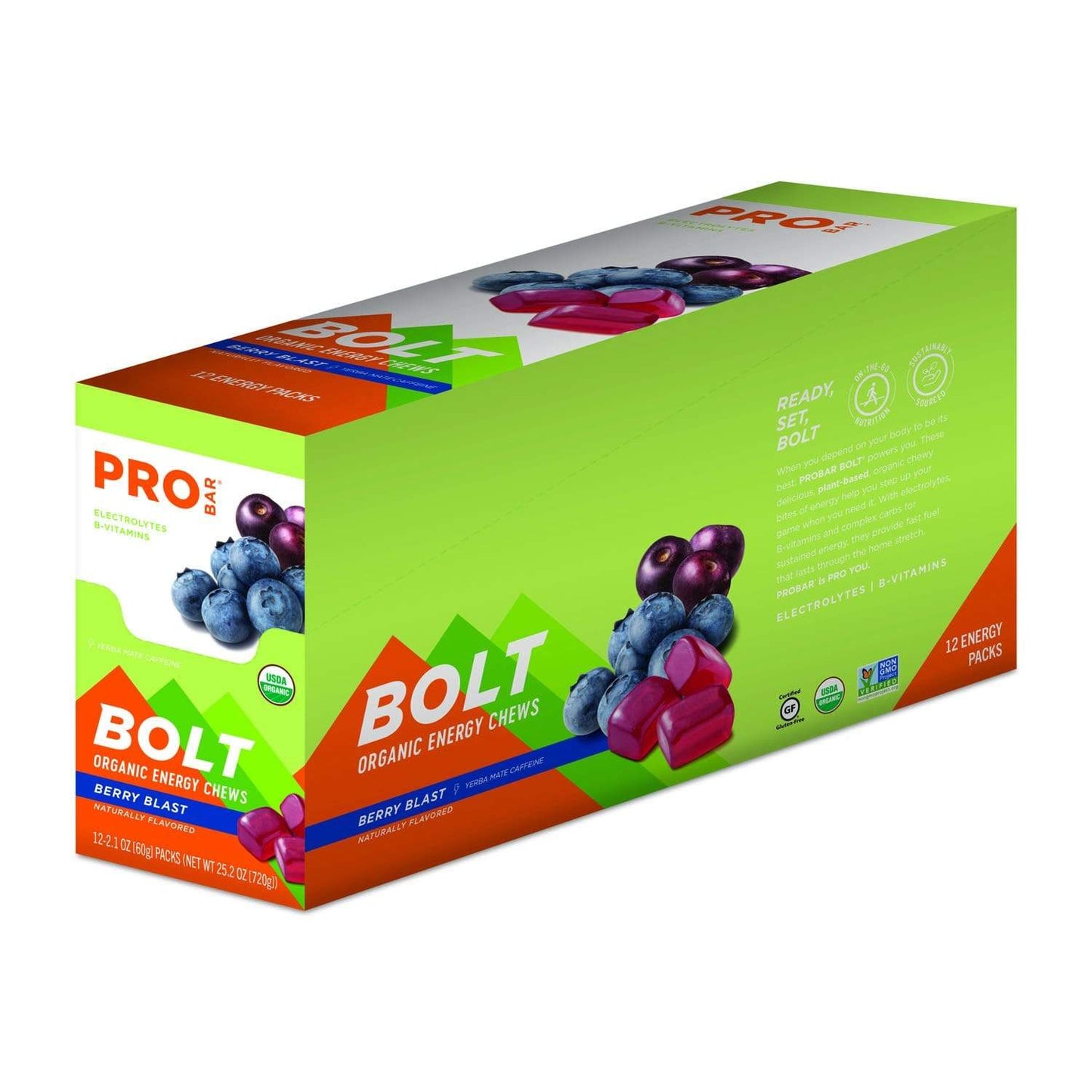 Probar Chews Berry Blast (with Caffeine) / Box of 12 ProBar Bolt Chews