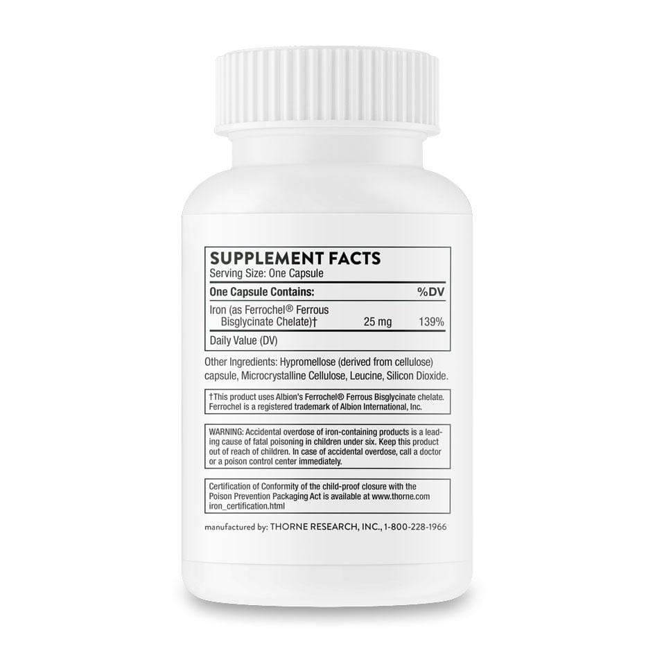 Thorne Iron Bisglycinate-60 Capsules-The Feed